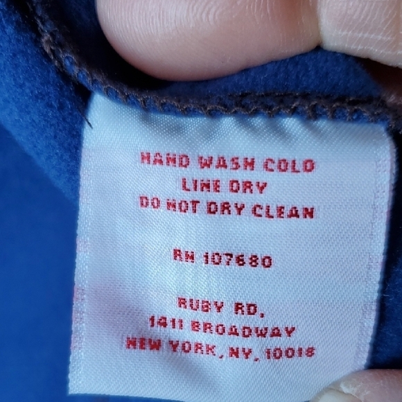 Ruby Rd. Blue and Gold Bomber Jacket Relaxed Fit - Picture 7 of 9